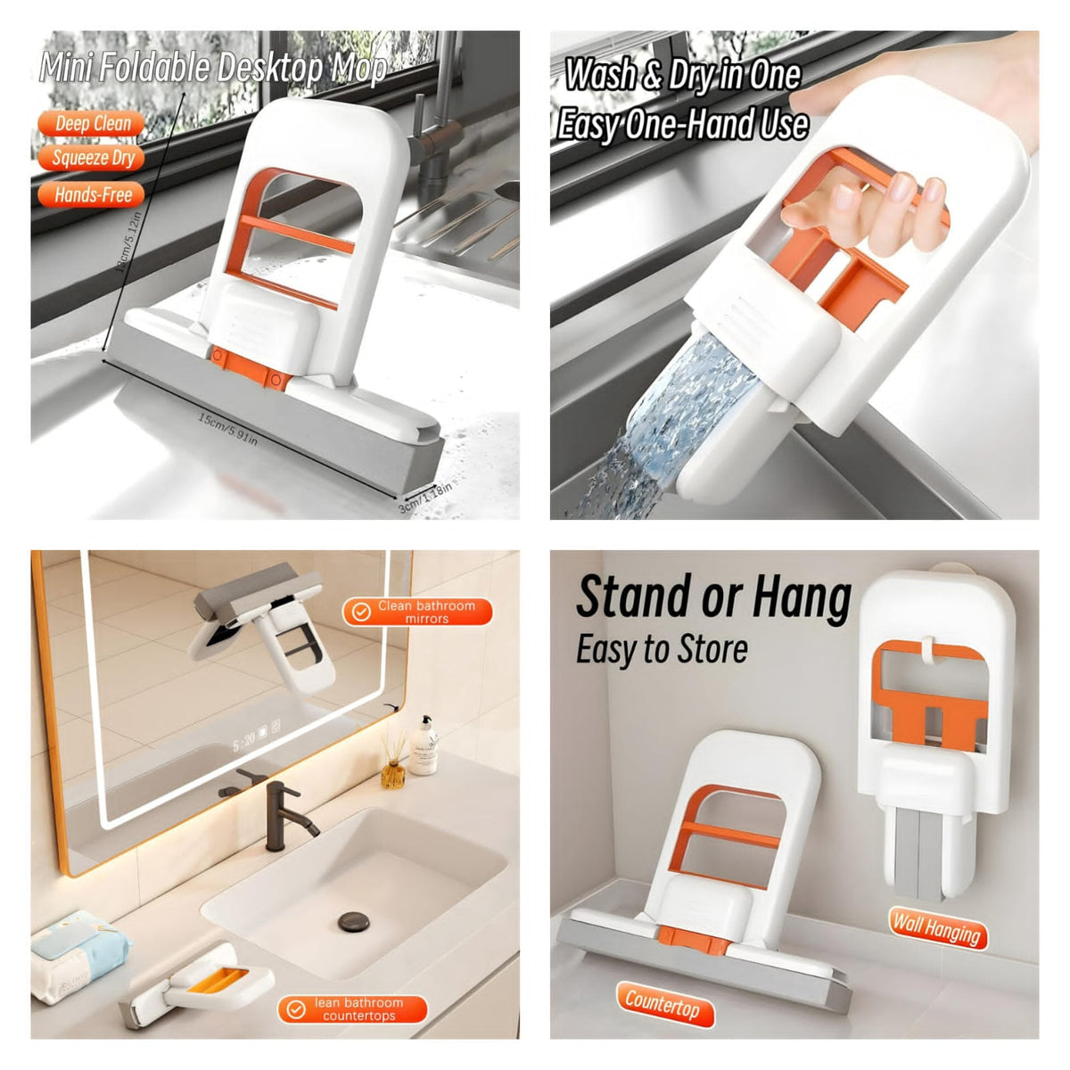 Foldable Desktop Mini Sponge Mop